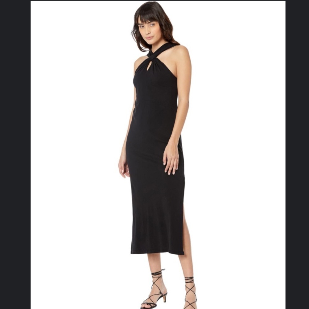 Anthropologie Sundry Black Keyhole Midi Dress